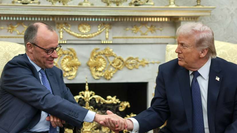 U.S. President Trump and German Chancellor Merz meet at the White House in Washington