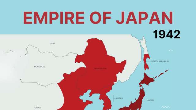 Empire of Japan reached its greatest extent in 1942 before turning point in World War II