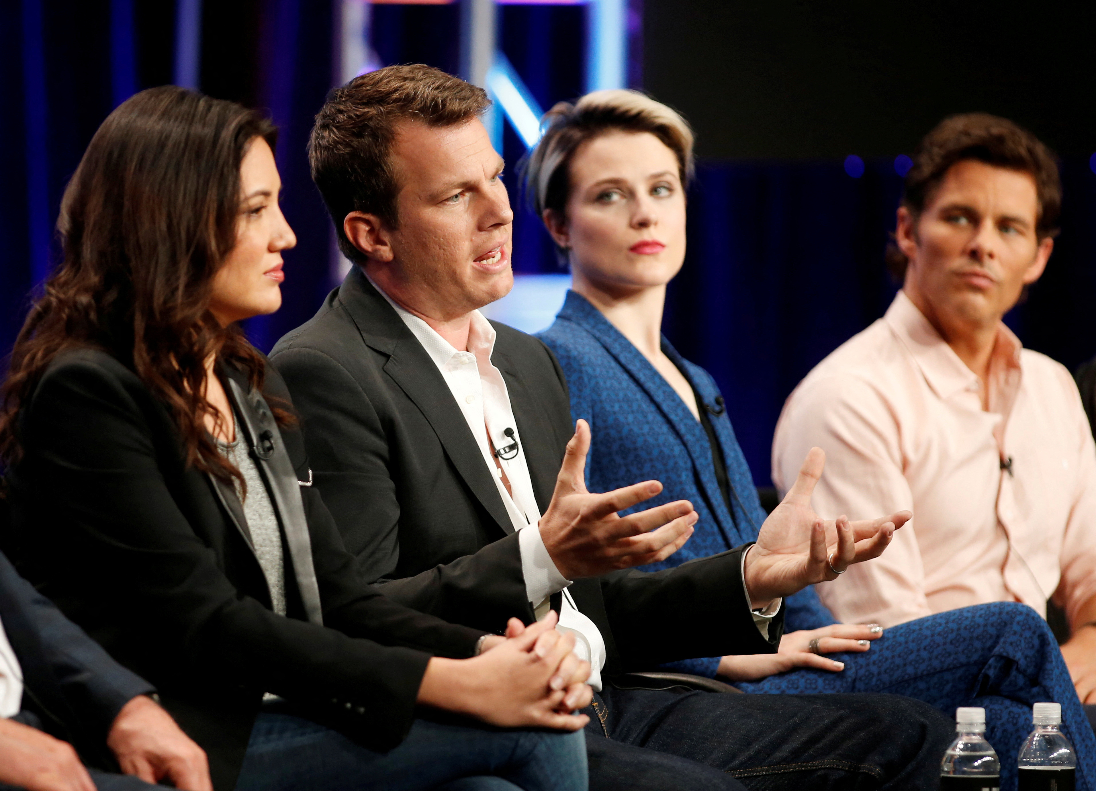 FILE PHOTO: Joy, Nolan, Wood and Marsden participate in a panel for the series "Westworld" at the HBO Television Critics Association Summer Press Tour in Beverly Hills