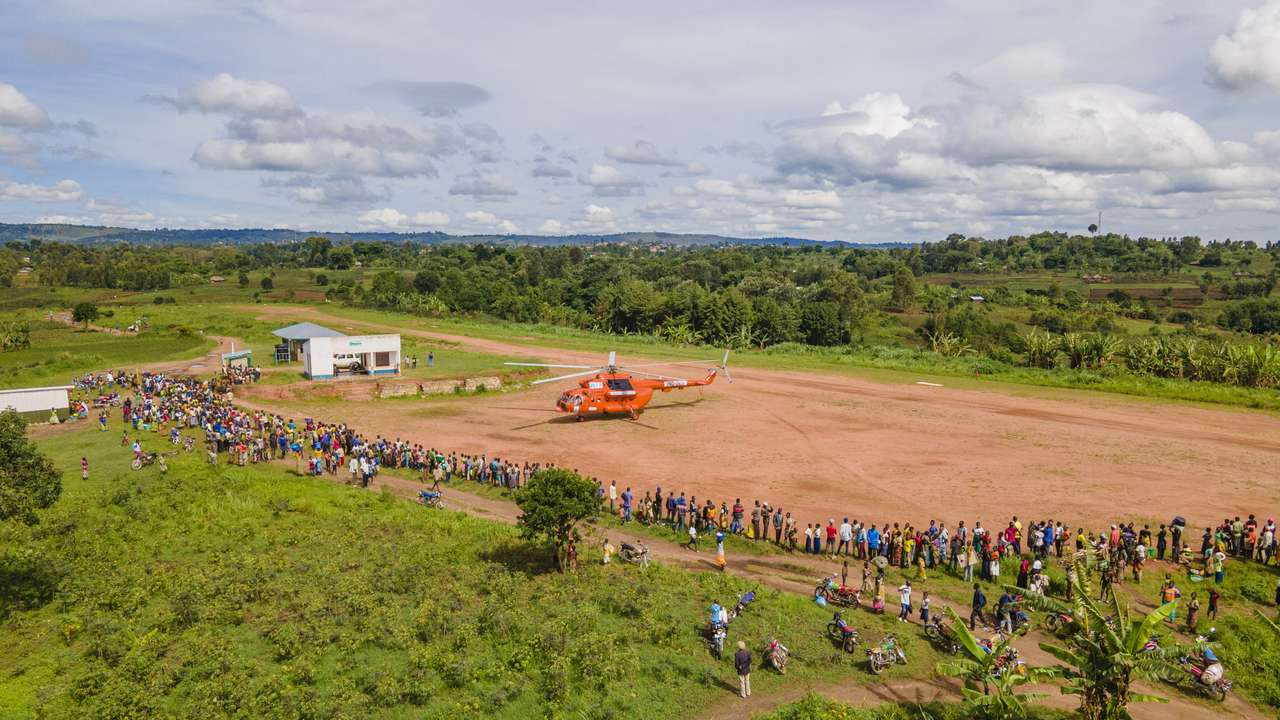 WFP paint their helicopters orange
