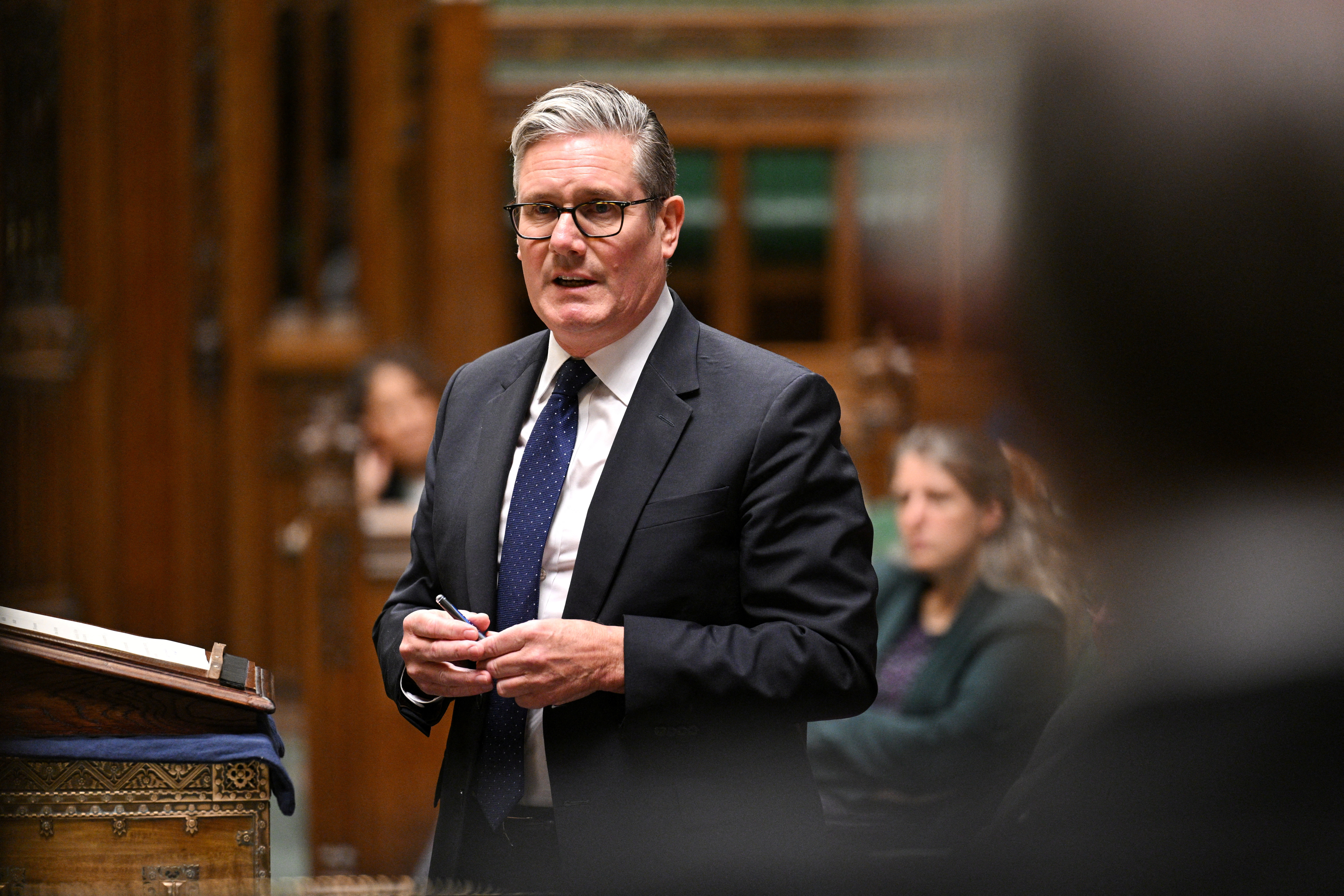 Britain's Prime Minister Keir Starmer delivers a statement at the House of Commons in London