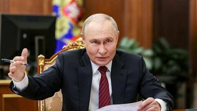 Russian President Vladimir Putin holds a meeting in Moscow