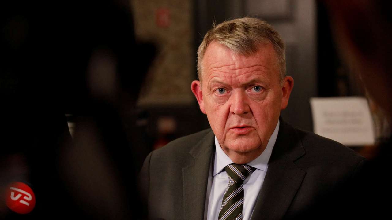 Danish Foreign Minister Lars Lokke Rasmussen addresses the media in Copenhagen