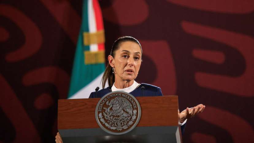 Mexican President-elect Claudia Sheinbaum holds a press conference, in Mexico City
