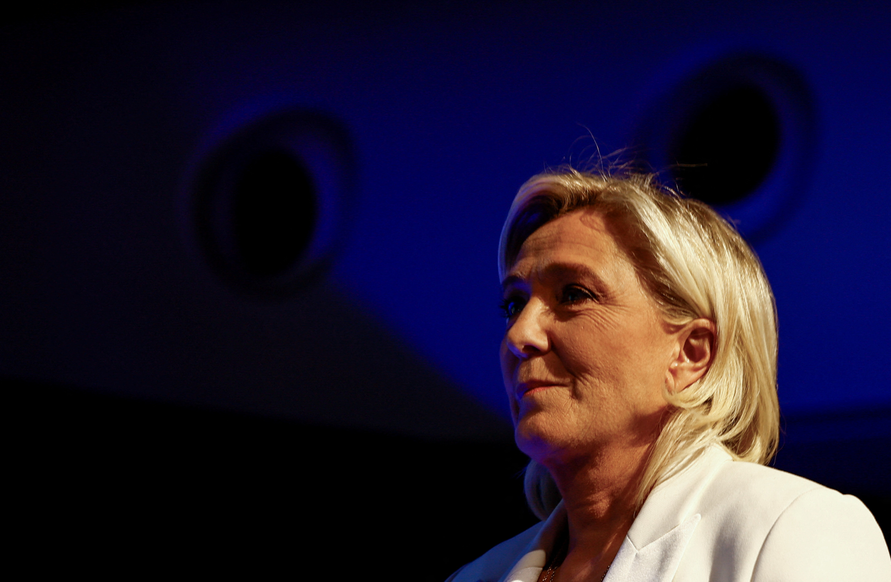 Bardella speaks after the polls closed during the European Parliament elections, in Paris