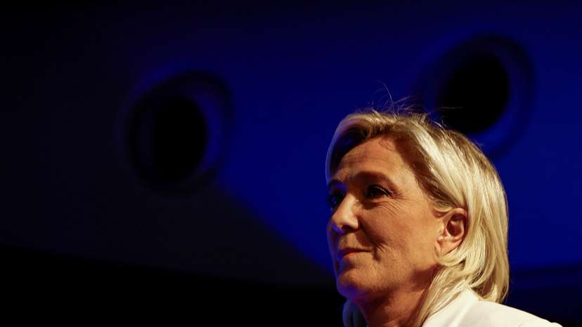 Bardella speaks after the polls closed during the European Parliament elections, in Paris