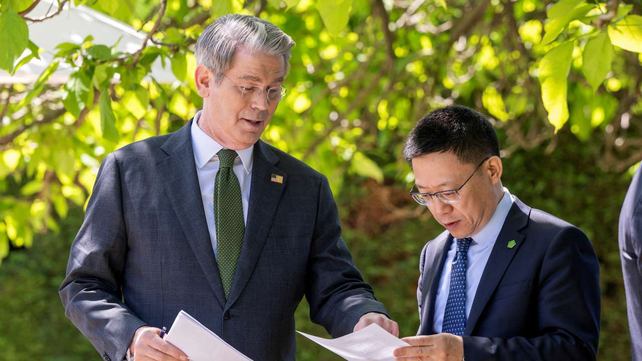FILE PHOTO: Bilateral meeting between the U.S. and China, in Geneva