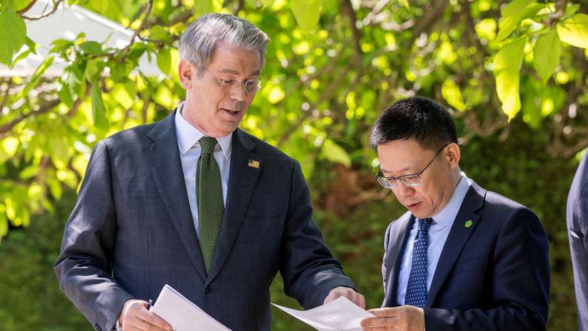 FILE PHOTO: Bilateral meeting between the U.S. and China, in Geneva