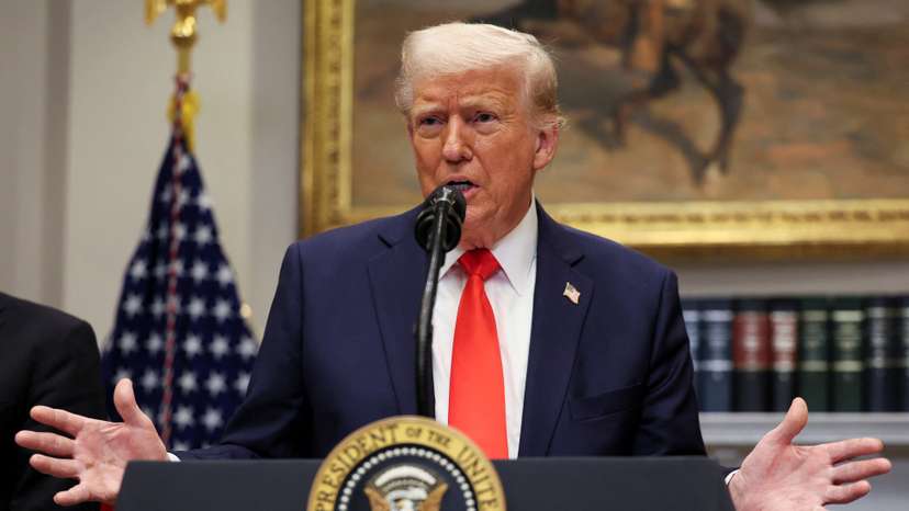 U.S. President Trump makes an announcement about investment, at the White House