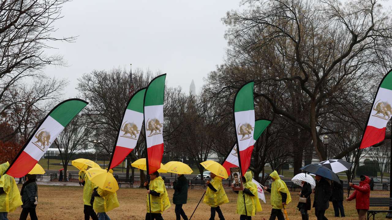 Rally in support of nationwide demonstrations in Iran, outside the White House, in Washington