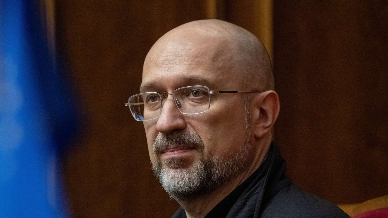 Ukraine's Defence Minister Denys Shmyhal attends a session of the Ukrainian parliament