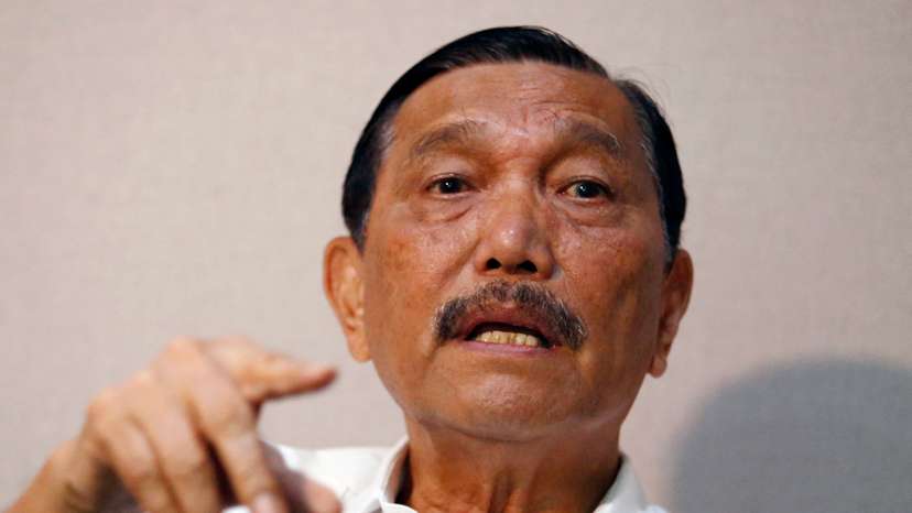 FILE PHOTO: Indonesia's Coordinating Minister for Maritime Affairs Luhut Pandjaitan talks during an interview at his office in Jakarta