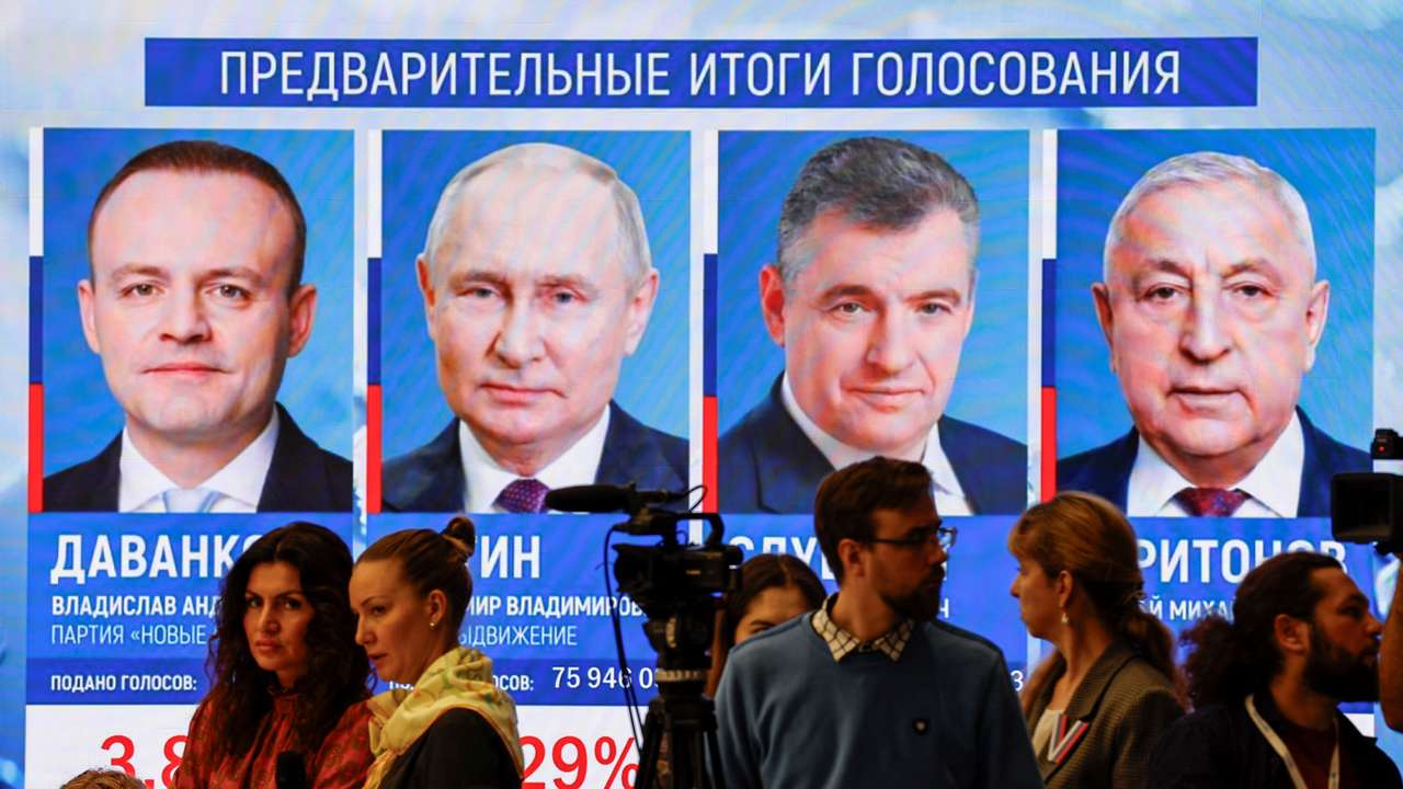 Russia’s central election commission announces latest results in presidential election