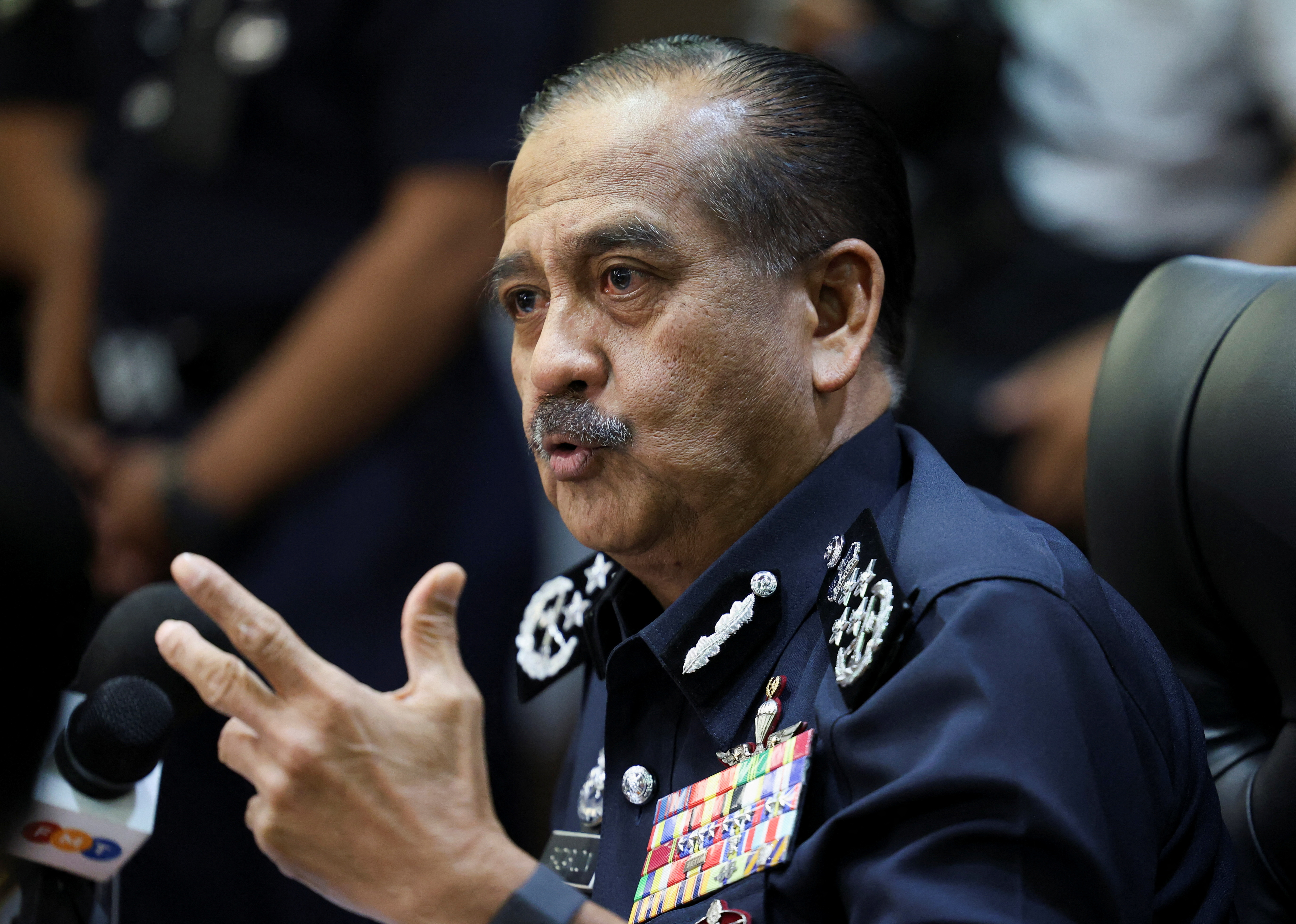 Malaysian Inspector-General of Police (IGP) Razarudin Husain speaks during a press conference at Kuala Lumpur