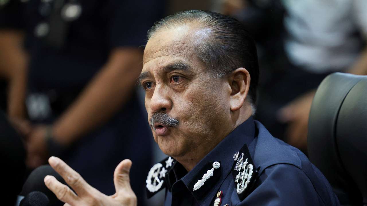 Malaysian Inspector-General of Police (IGP) Razarudin Husain speaks during a press conference at Kuala Lumpur