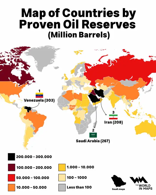 The world's proven oil reserves