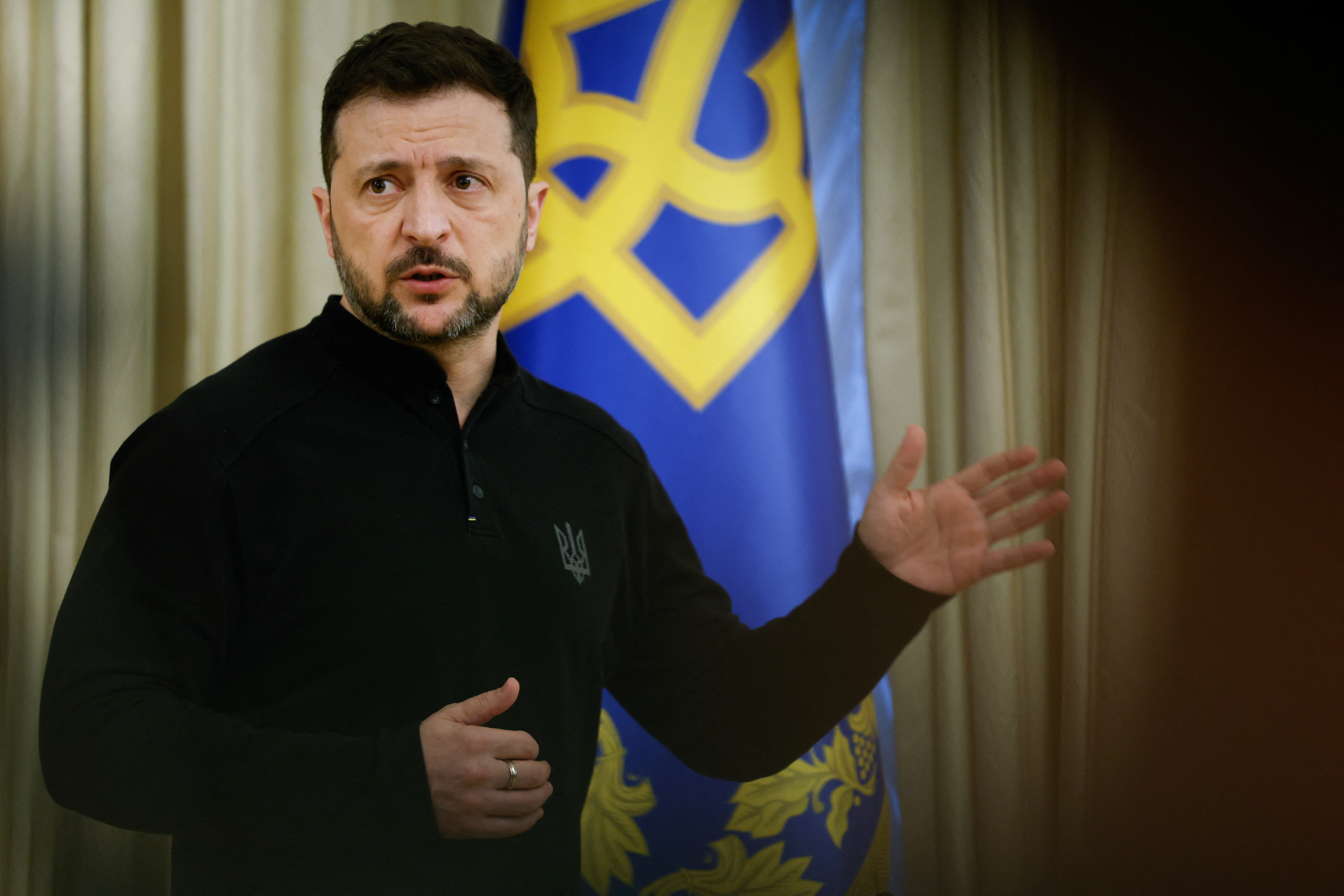 Ukraine's President Zelenskiy attends press conference in Kyiv