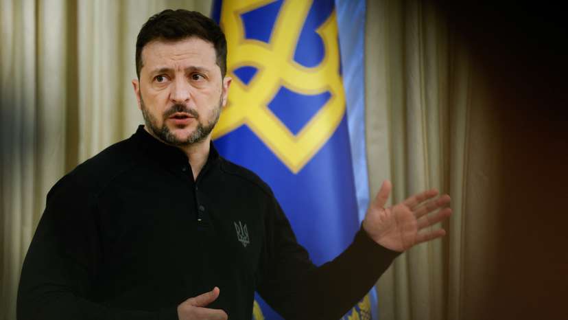 Ukraine's President Zelenskiy attends press conference in Kyiv