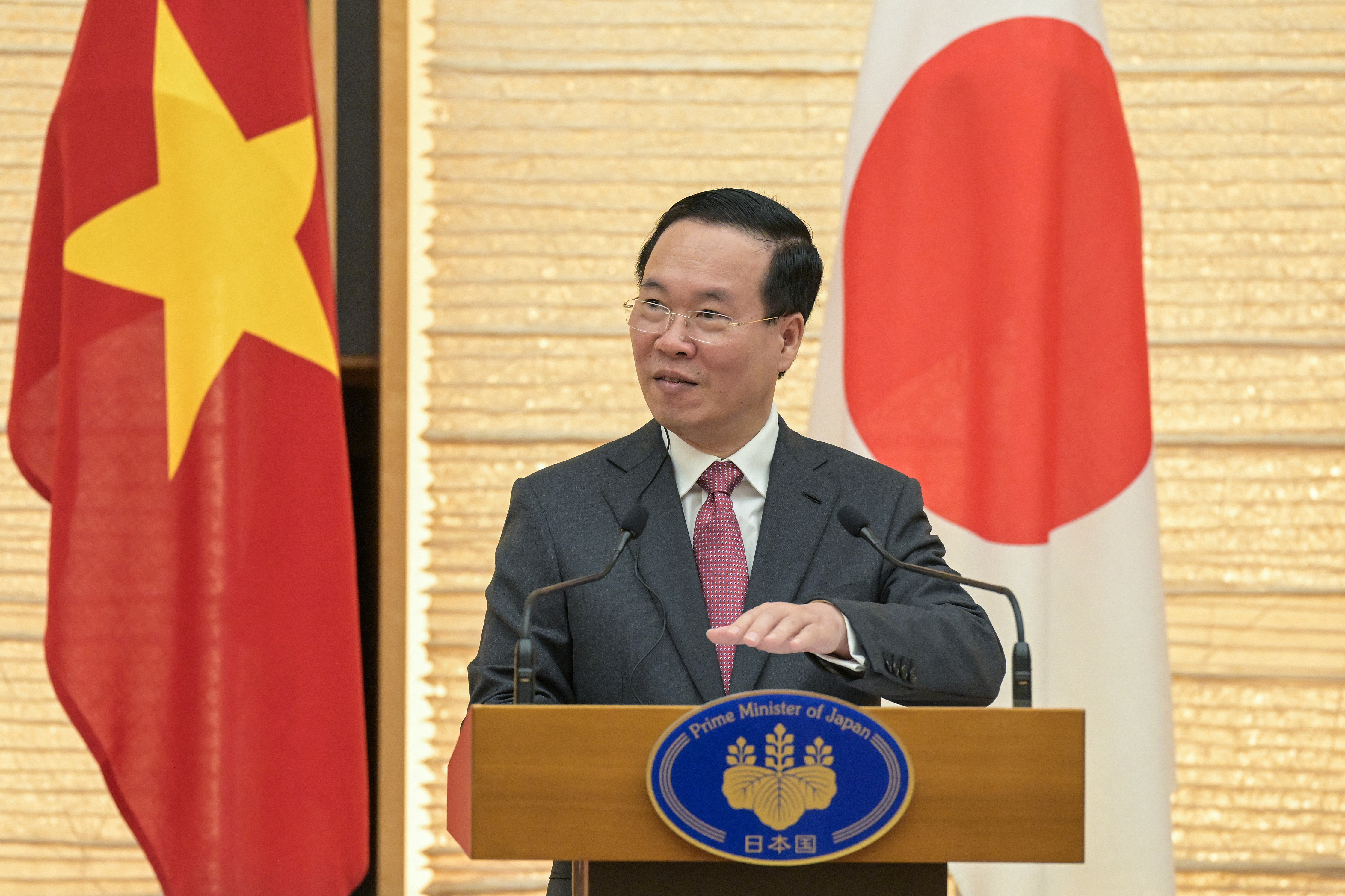 Vietnam's President Vo Van Thuong meets Japan's Prime Minister Fumio Kishida, in Tokyo