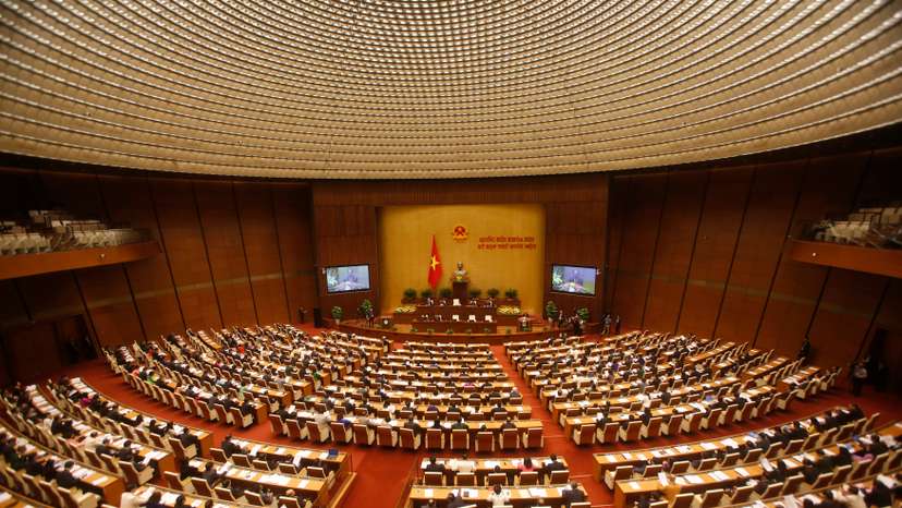 A general view of the Vietnam National Assembly is seen during the opening ceremony of its 2016 spring session in Hanoi