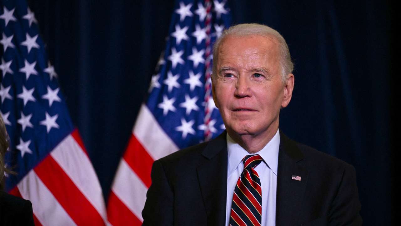 U.S. President Biden delivers remarks at the Democratic National Committee's Holiday Reception