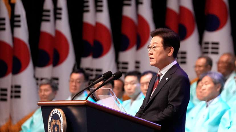 Ceremony to celebrate the 80th anniversary of Korea's liberation, in Seoul