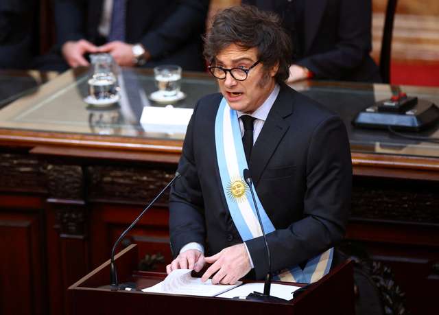 Argentine President Javier Milei presents fiscal year 2025 budget, in Buenos Aires