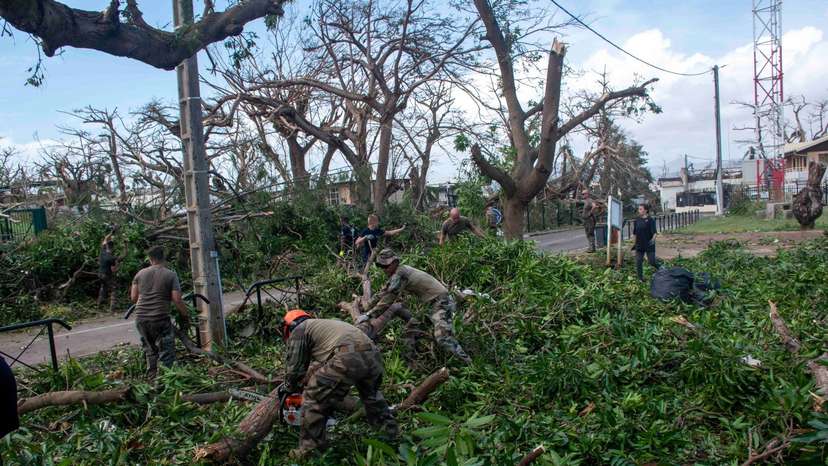 Aftermath of Cyclone Chido, in Mayotte