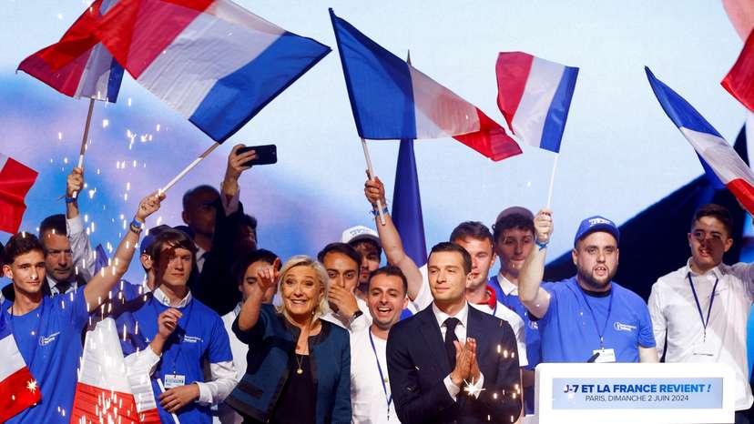 FILE PHOTO: Far-right Rassemblement National party campaign rally for EU elections, in Paris