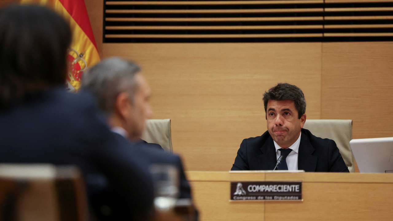Valencia's acting president Mazon, who resigned in early November, testifies before the parliamentary commission in Madrid