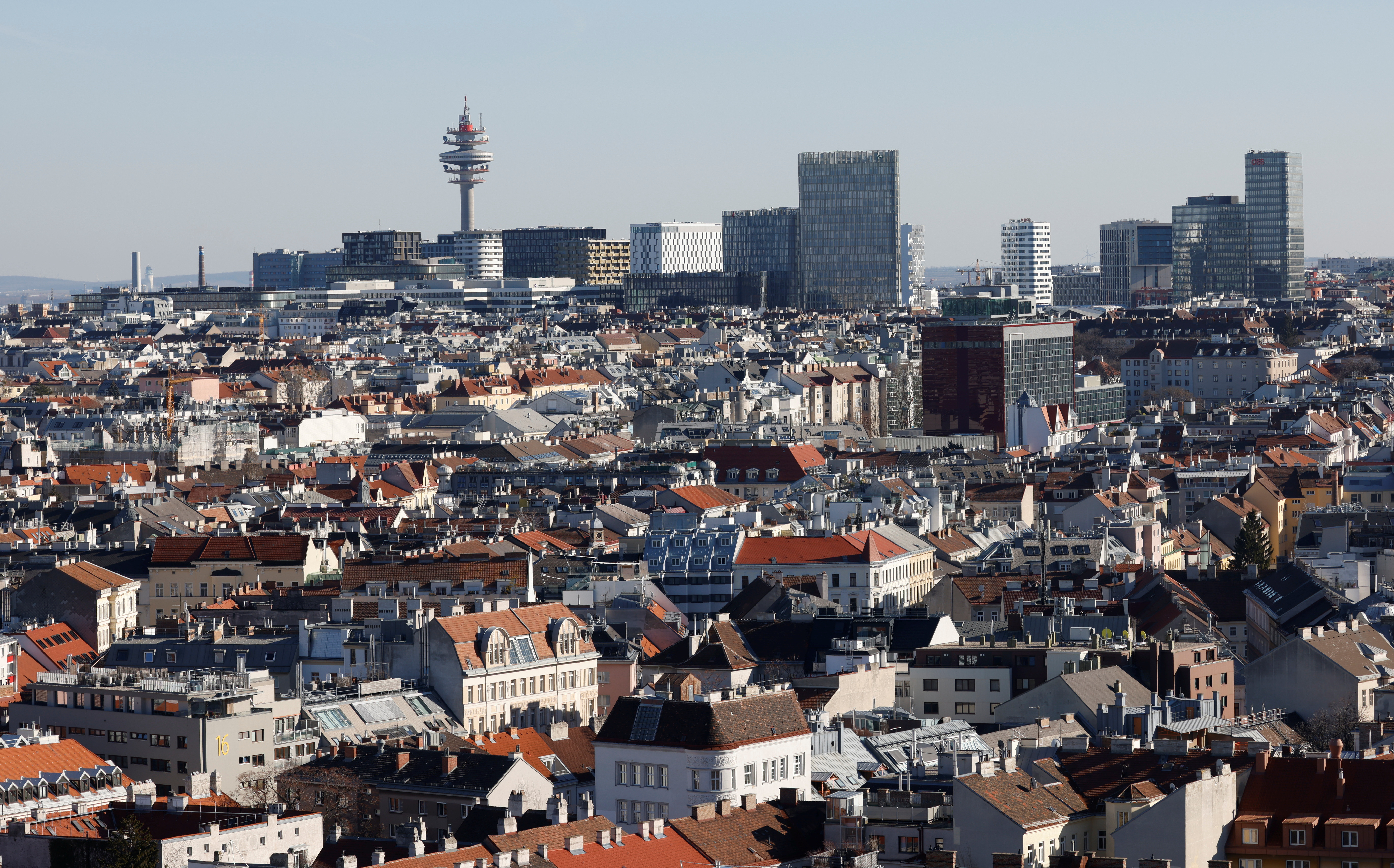 General view of the city center in Vienna