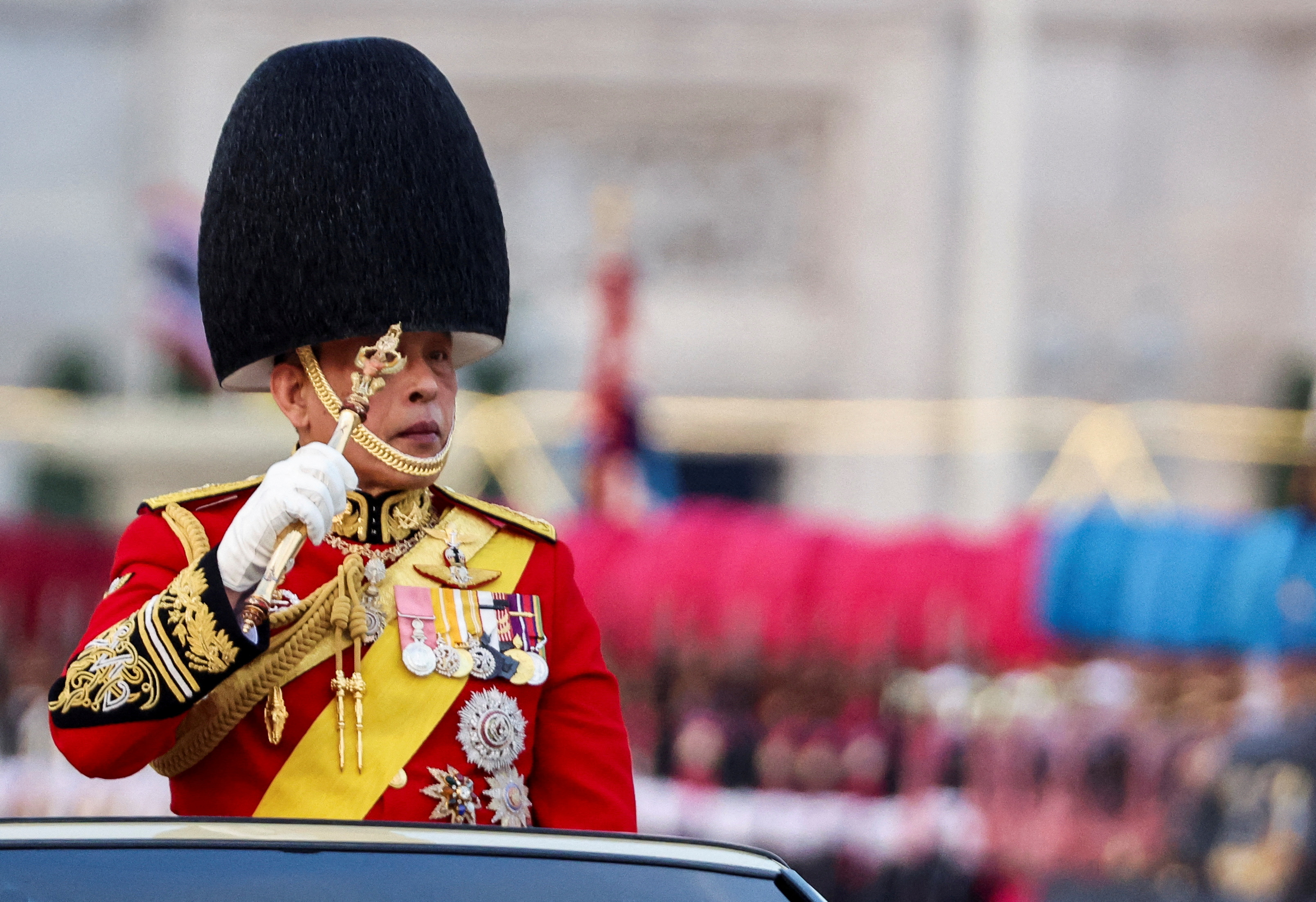 The first Trooping the Colour in 16 years to honor Thailand's King Vajiralongkorn's birthday in Bangkok