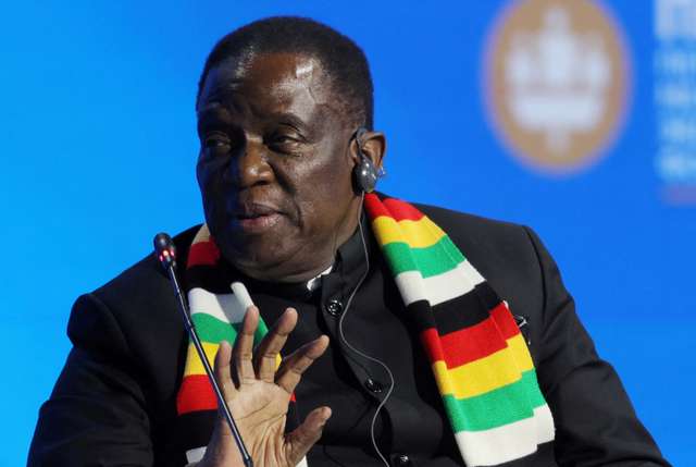 FILE PHOTO: Zimbabwe's President Emmerson Mnangagwa attends a plenary session of the St. Petersburg International Economic Forum (SPIEF) in Saint Petersburg, Russia June 7, 2024. REUTERS/Anton Vaganov/Pool/File Photo