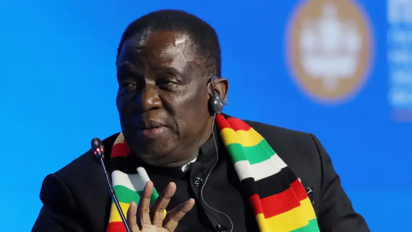 FILE PHOTO: Zimbabwe's President Emmerson Mnangagwa attends St. Petersburg International Economic Forum
