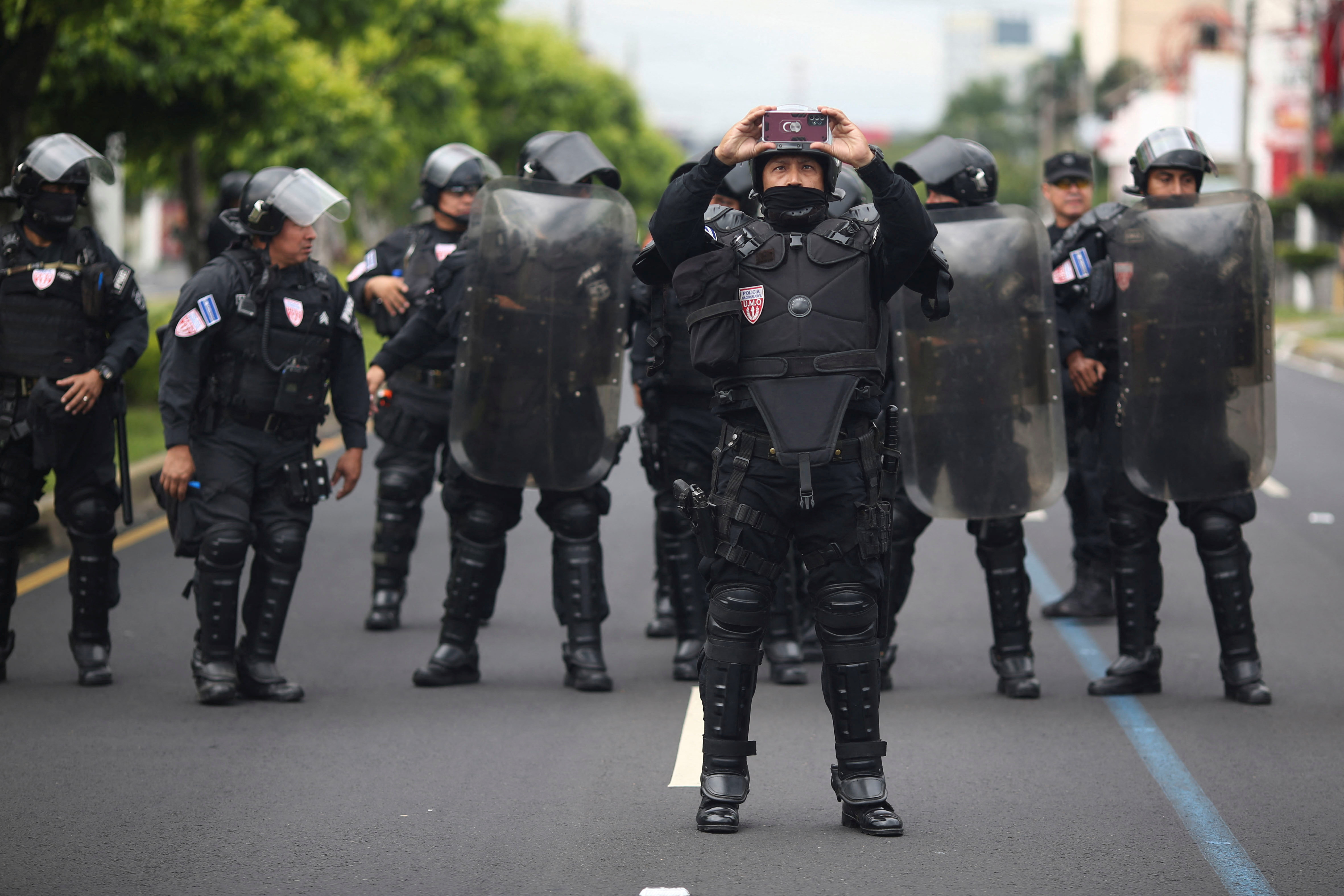 Protest to demand the release of people detained during the state of emergency decreed by the government to curb gang violence, ahead of the Miss Universe gala to be held in San Salvador