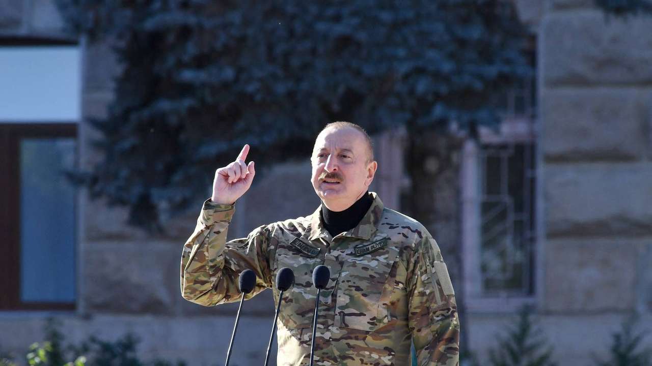 Military parade of Azerbaijan's armed forces in Khankendi