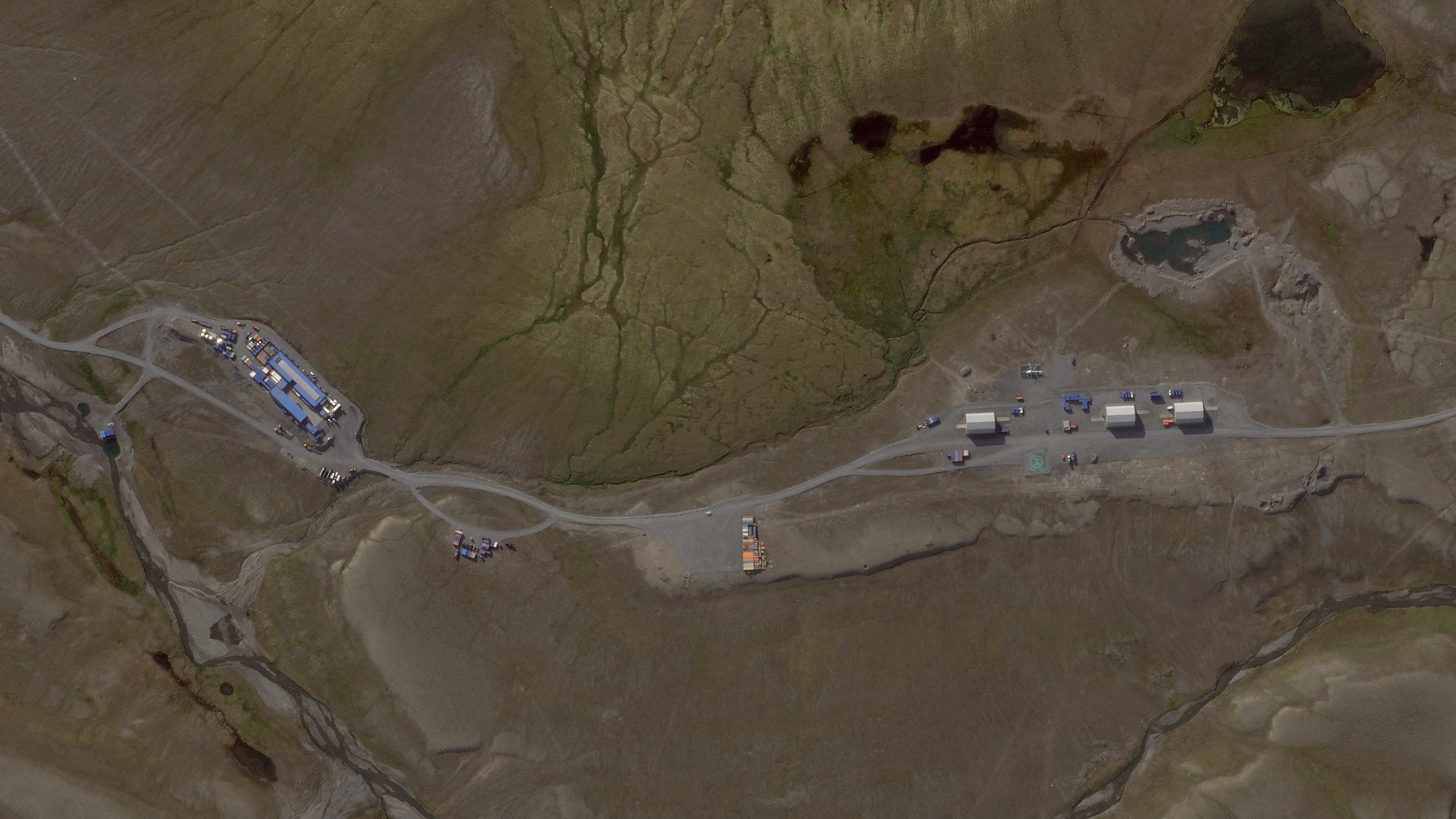 FILE PHOTO: A satellite view shows the Pankovo test site in Yuzhny Island