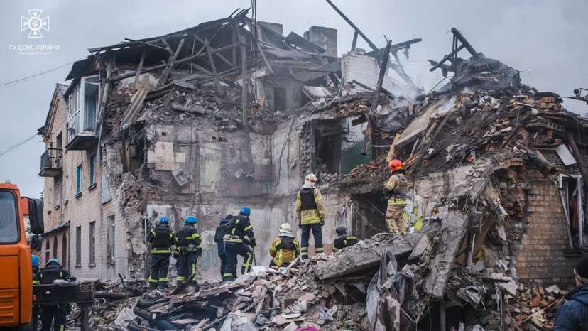 Aftermath of a Russian missile attack in Novohrodivka