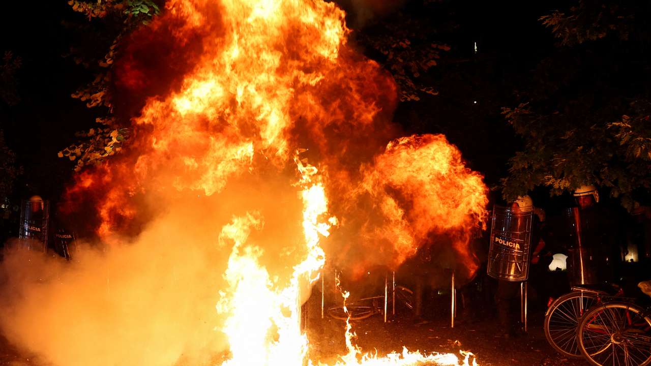 Anti-government protest, in Tirana