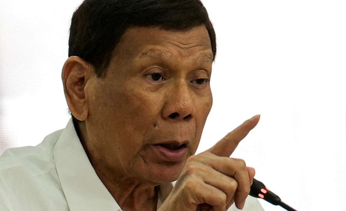 FILE PHOTO: Former Philippine President Rodrigo Duterte attends the House Quad Committee hearing at the House of Representatives, in Quezon City