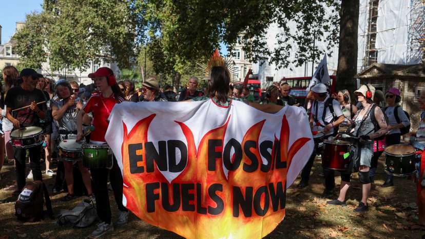Protest to end fossil fuels, in London