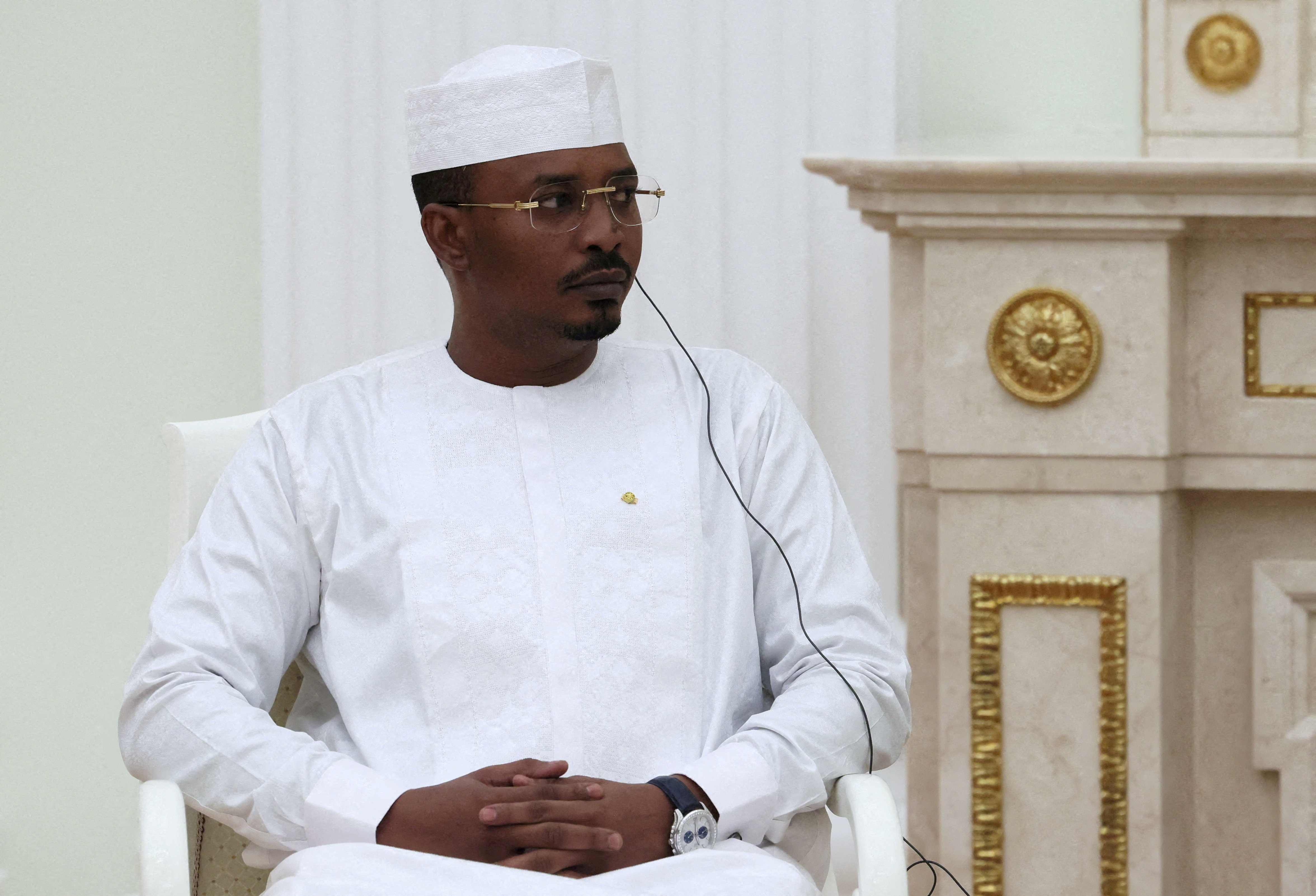 FILE PHOTO: FILE PHOTO: Russia's President Vladimir Putin meets with Chad's interim President Mahamat Idriss Deby in Moscow