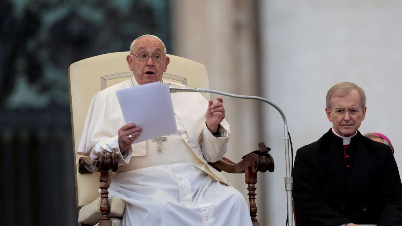 Pope Francis holds the weekly general audience
