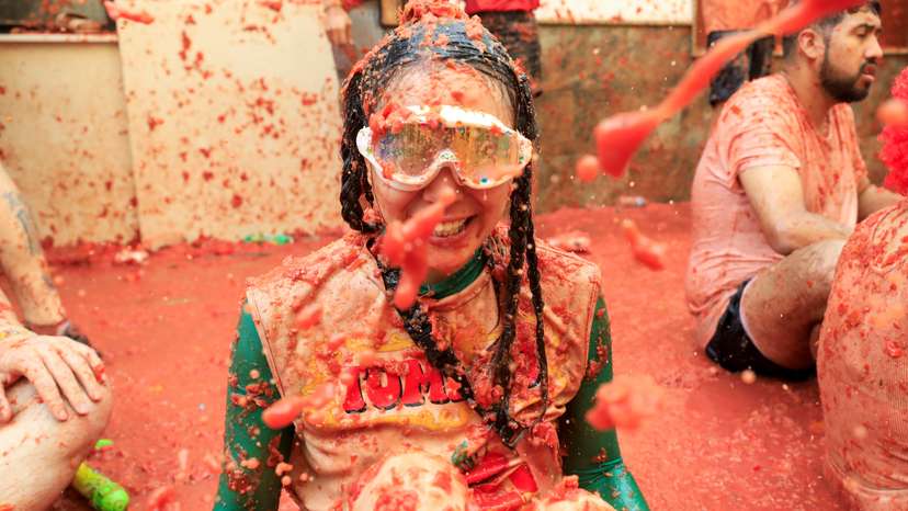 The annual "La Tomatina" food fight festival in Bunol