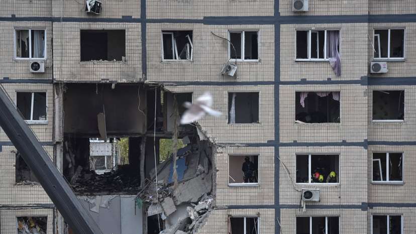 Aftermath of a Russian drone and missile attack in Dnipro
