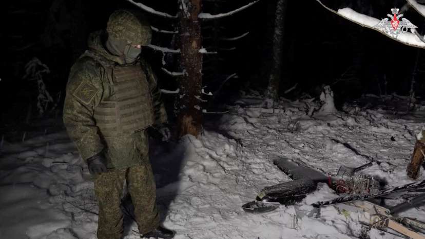 FILE PHOTO: Russian Defence ministry shows a downed drone following an alleged drone attack on Putin's residence