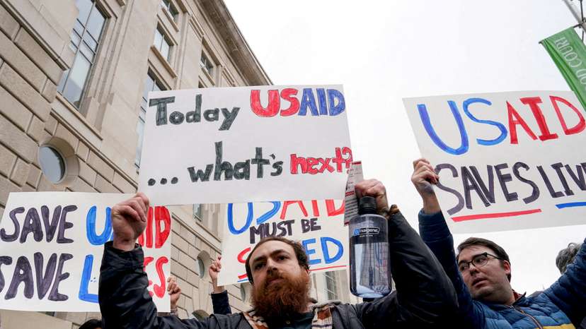 FILE PHOTO: The USAID building sits closed to employees after a memo was issued advising agency personnel to work remotely, in Washington