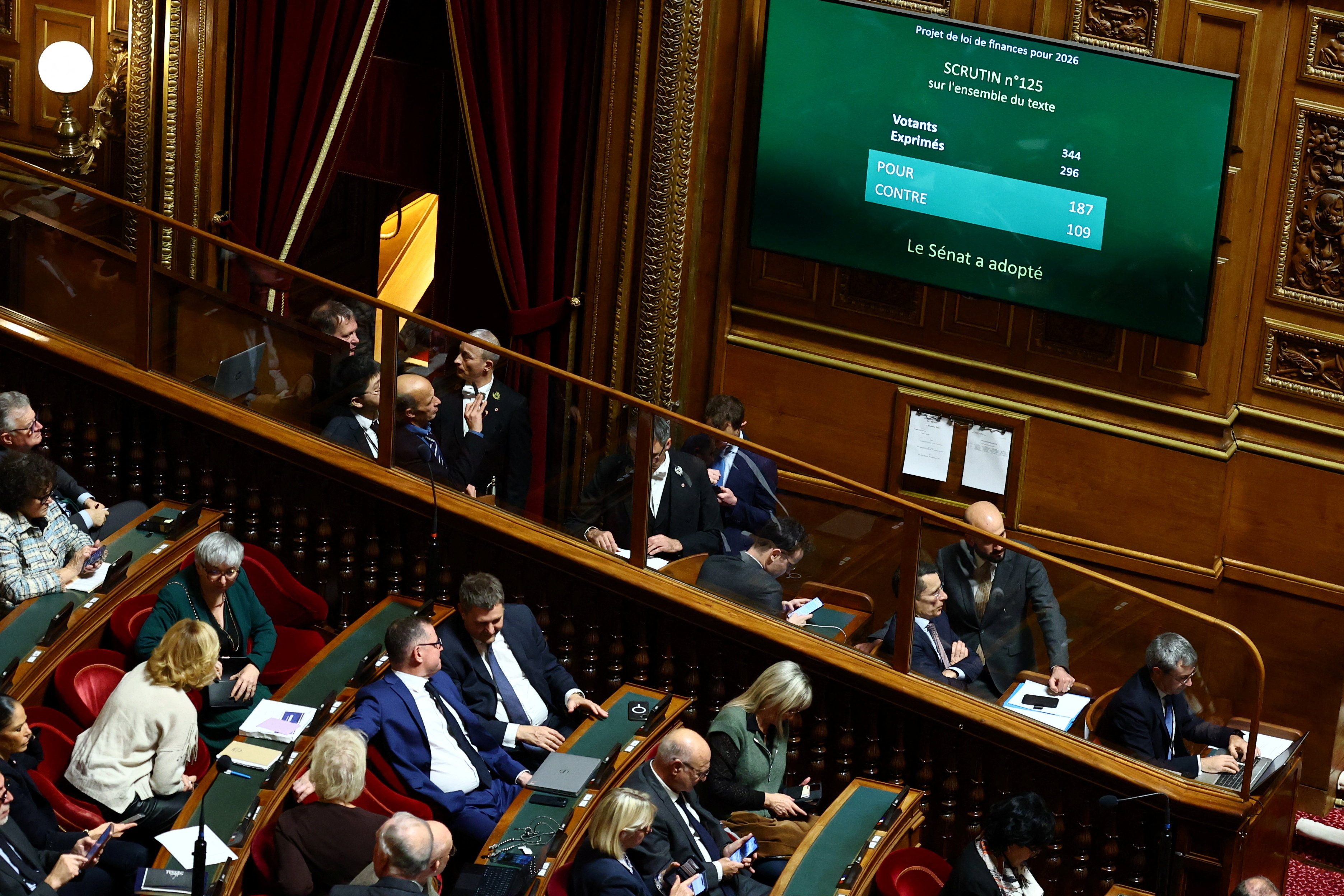 Vote on a draft 2026 Budget Bill at the French Senate in Paris