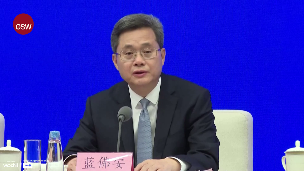 China's Finance Minister speaks at a press briefing