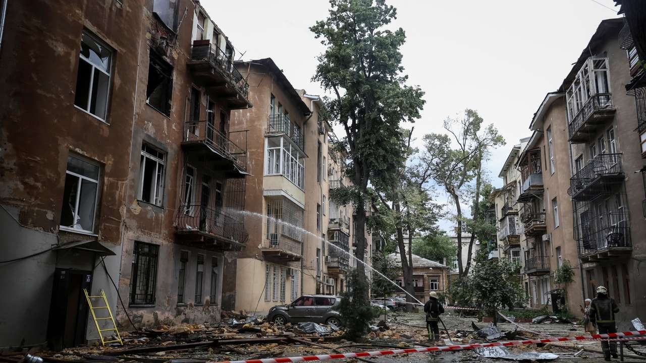 Aftermath of a Russian drone attack in Odesa
